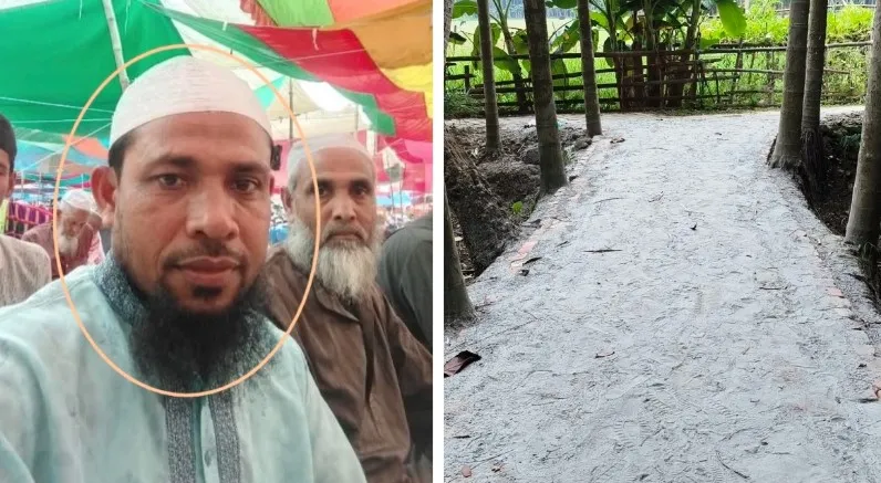 সরকারি রাস্তার বরাদ্দে ইউপি সদস্যের বাড়ির রাস্তা নির্মাণ